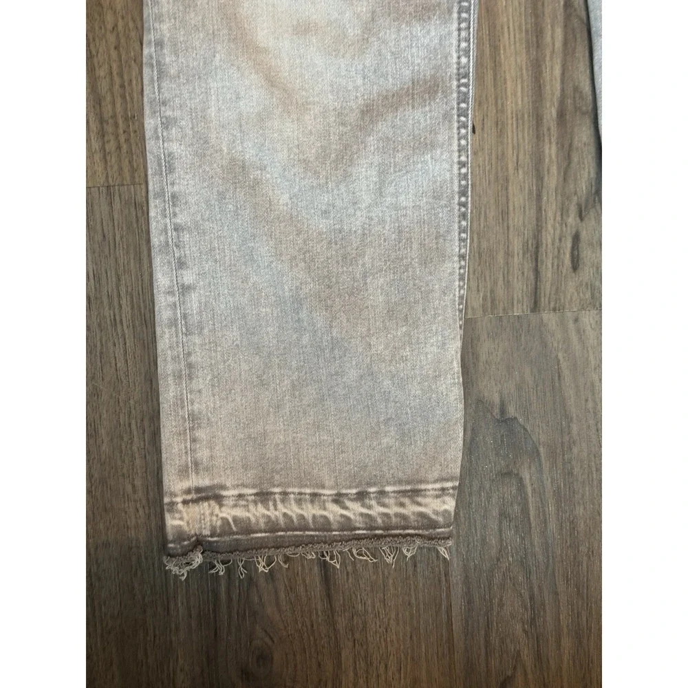 PAIGE Cindy‎ Cropped Boyfriend Jeans 30 Faded Asphalt Button Fly Raw Hem $258